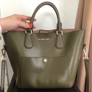 Gorgeous olive green colored Michael Kors handbag.